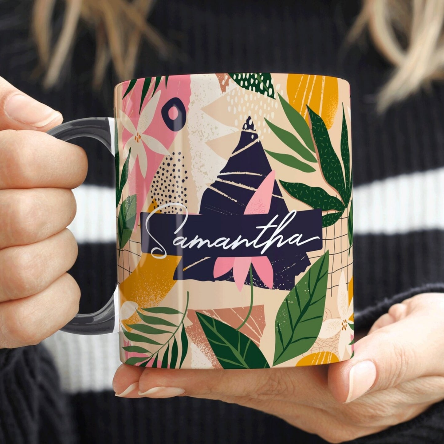 Personalized Name Black Mug