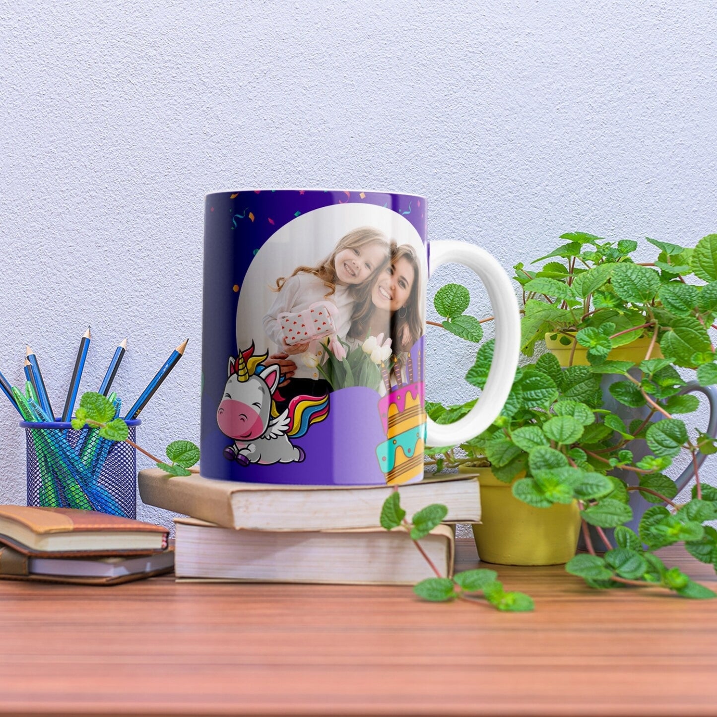 Unicorn Personalized photo Birthday Mug