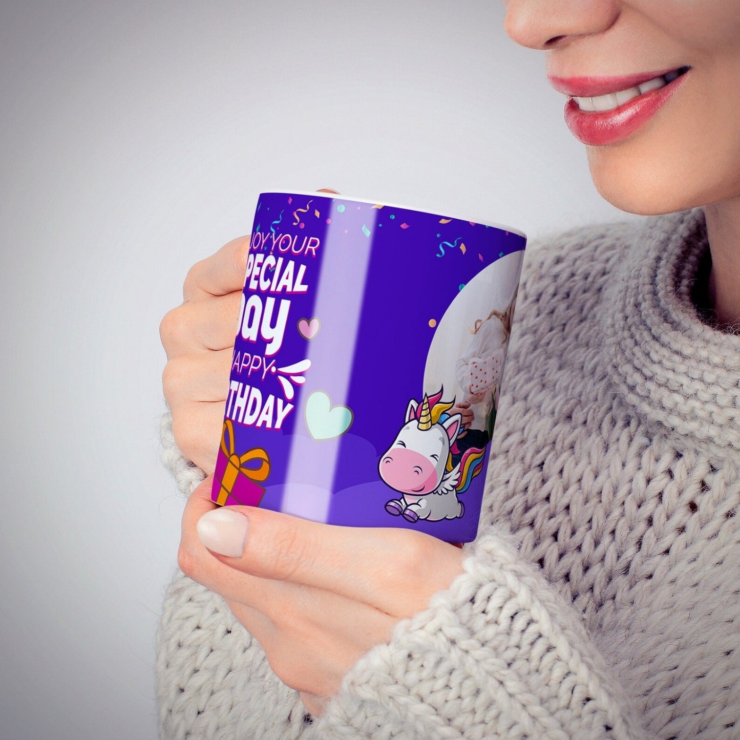 Unicorn Personalized photo Birthday Mug