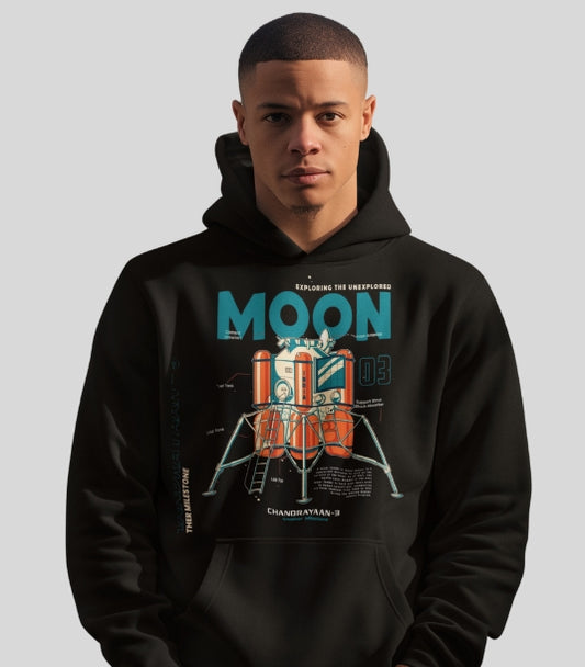 Chanderyan Moon Landing Mens Black Hoodie