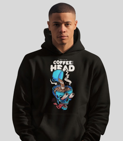Coffee Head Mens Black Hoodie
