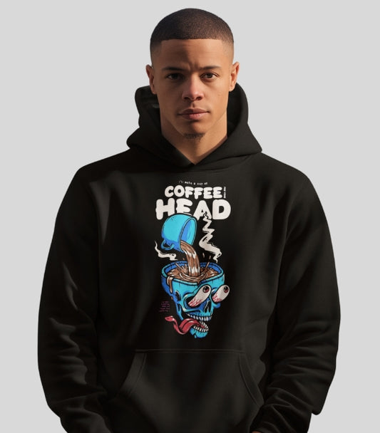 Coffee Head Mens Black Hoodie