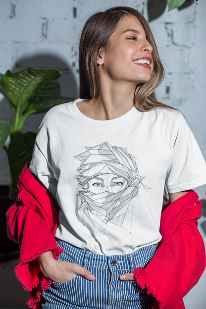 Face covered women art Women T-shirt