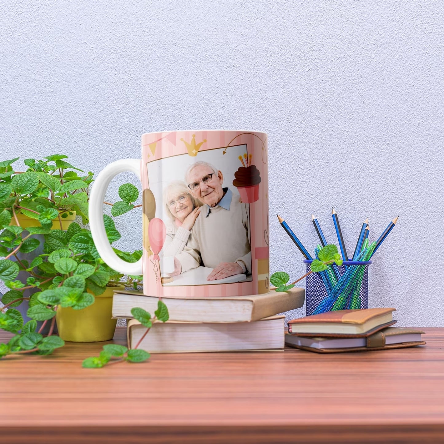 Happy Birthday God Bless Photo Mug