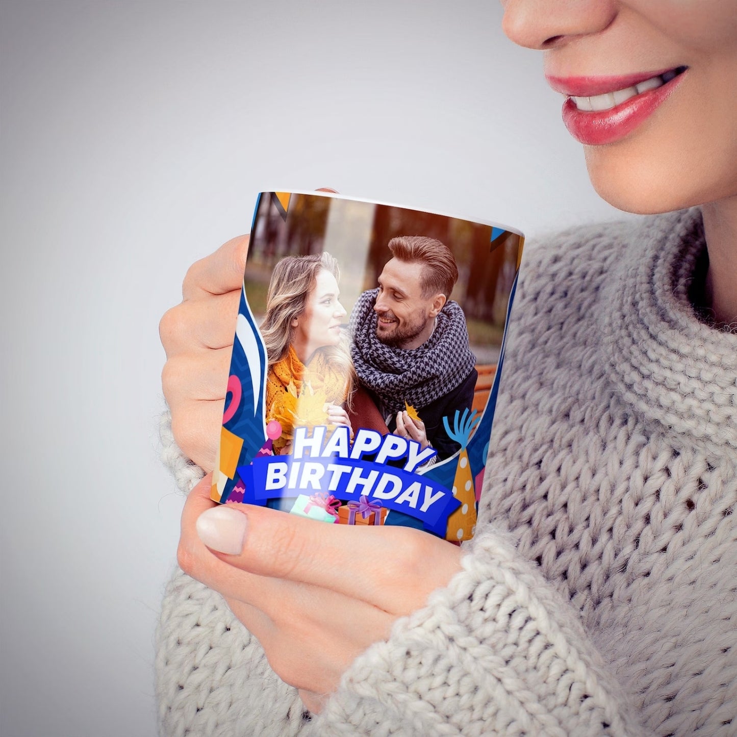 Happy Birthday Multicolor Photo Mug