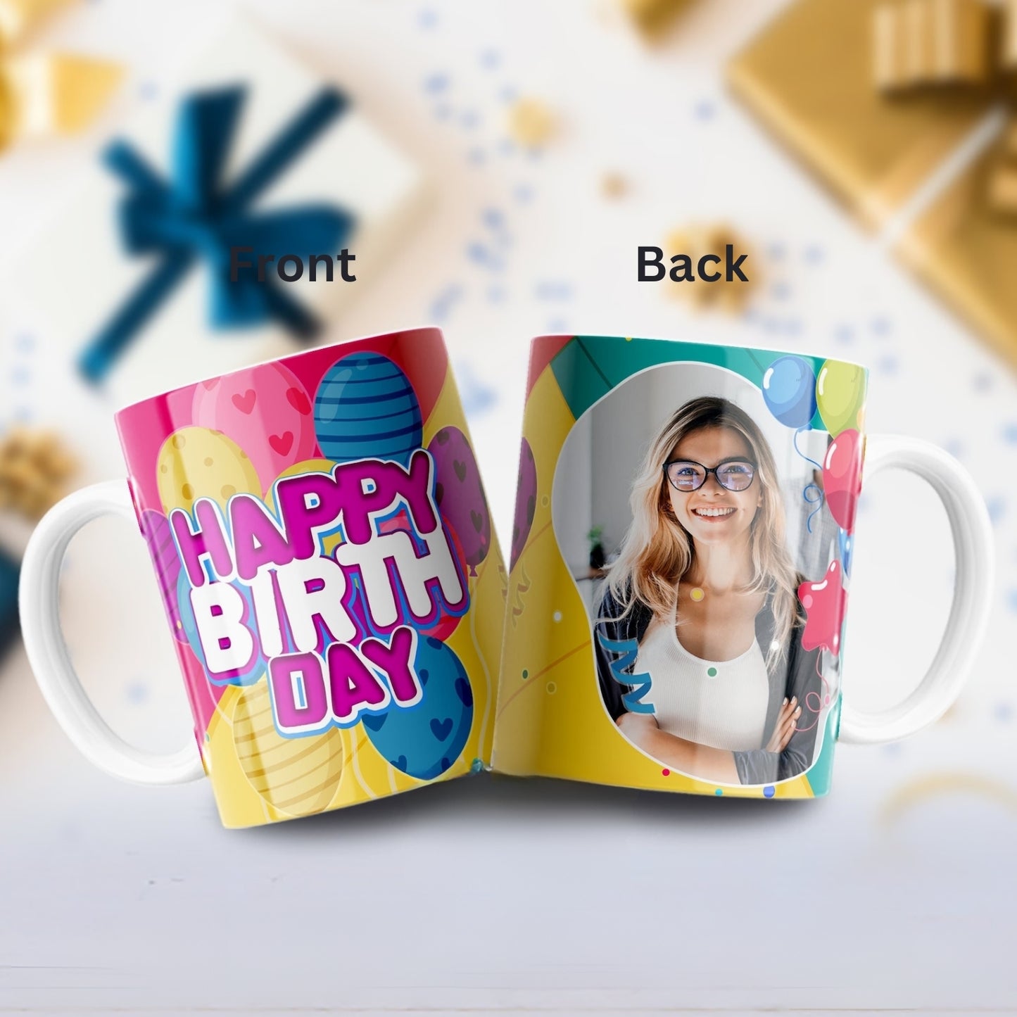 Happy Birthday balloon Photo Mug