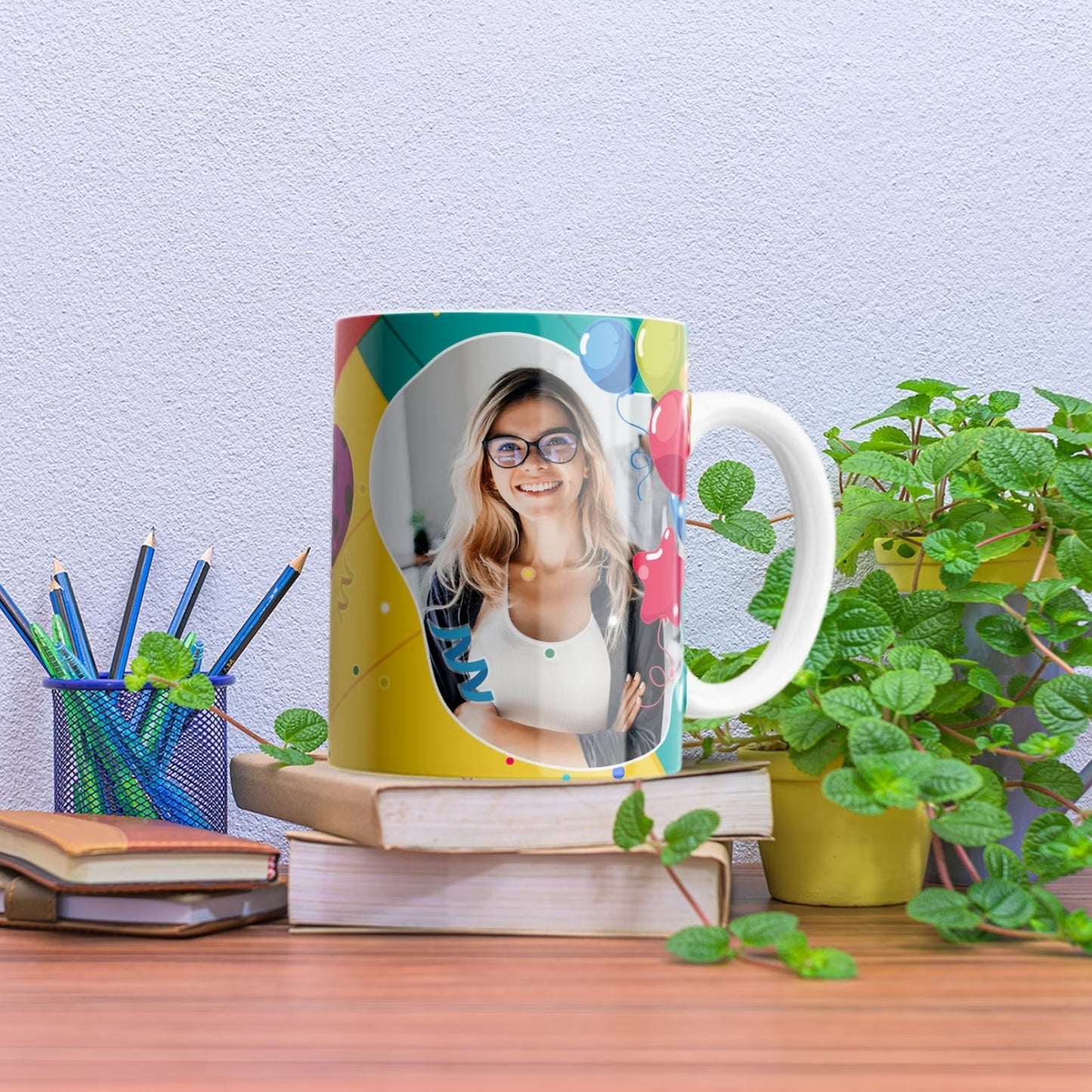 Happy Birthday balloon Photo Mug
