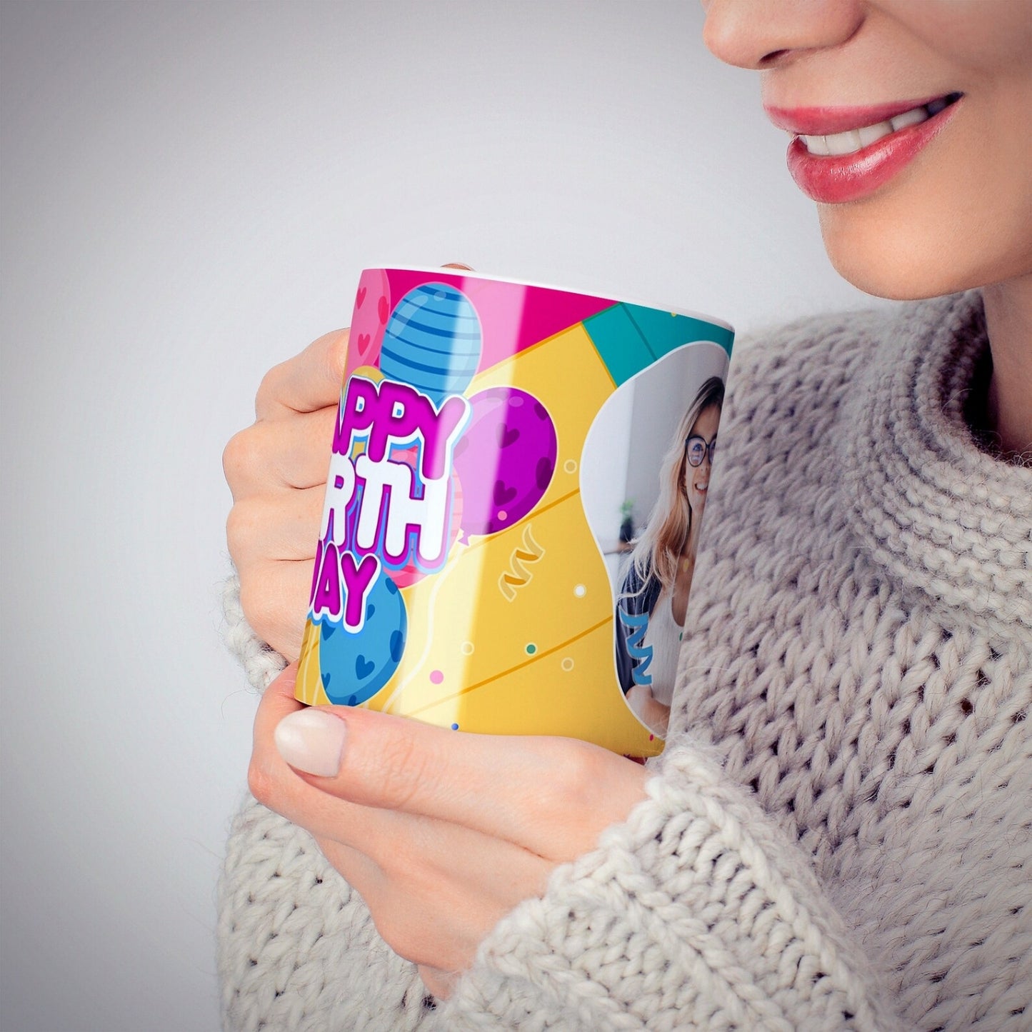 Happy Birthday balloon Photo Mug