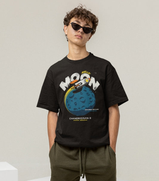 Hellow Moon Black Tshirt from Printpandas