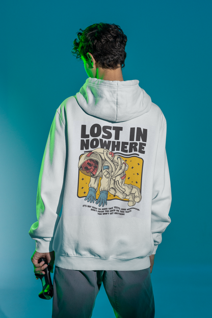 Lost In now here Mens White Hoodie