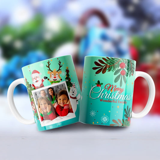 Merry Christmas Bells Personalized Photo Mug