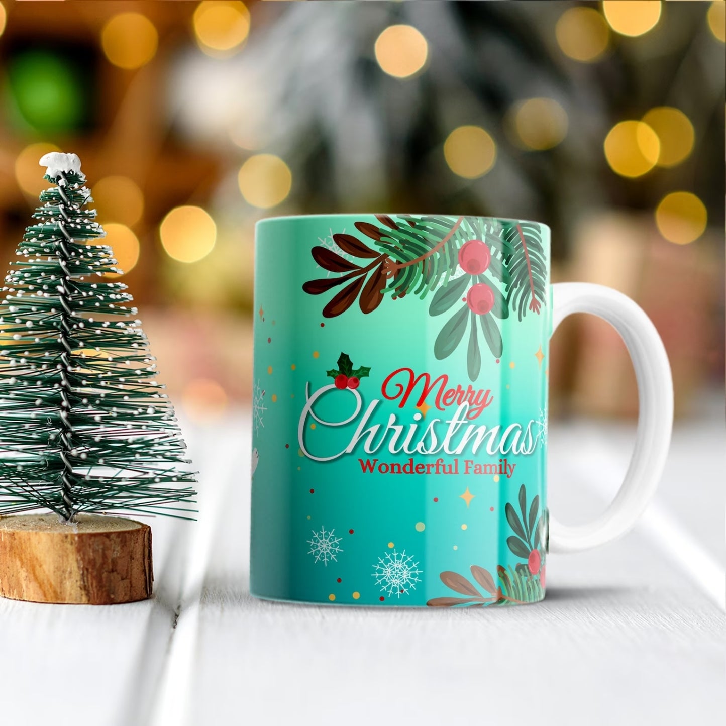 Merry Christmas Bells Personalized Photo Mug