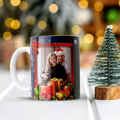 Merry Christmas Lights Personalized Photo Mug