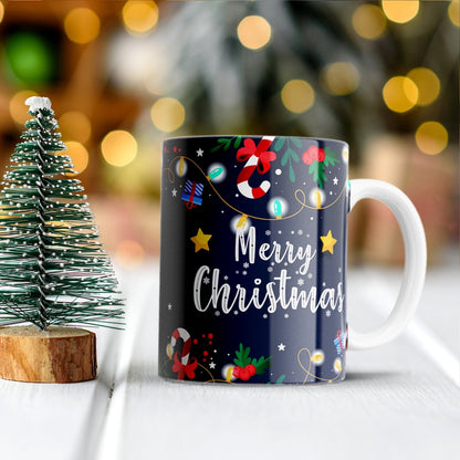 Merry Christmas Lights Personalized Photo Mug
