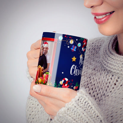 Merry Christmas Lights Personalized Photo Mug