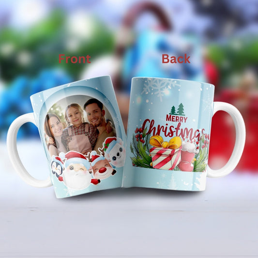 Merry Christmas Family Personalized Photo Mug