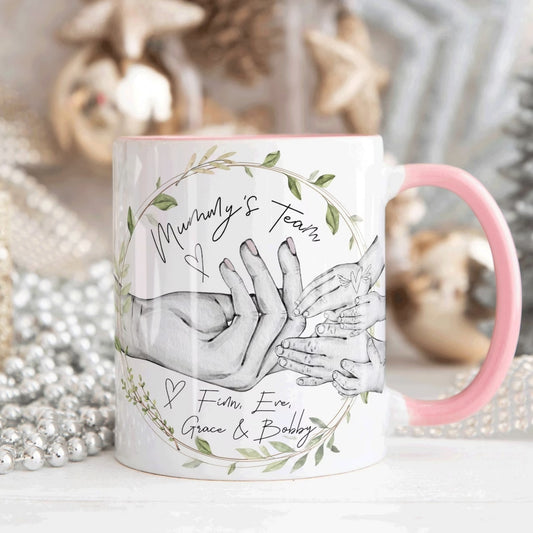 Mommy's Team Pink Personalized Name Mug