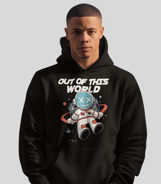 Out of The World Mens Black Hoodie