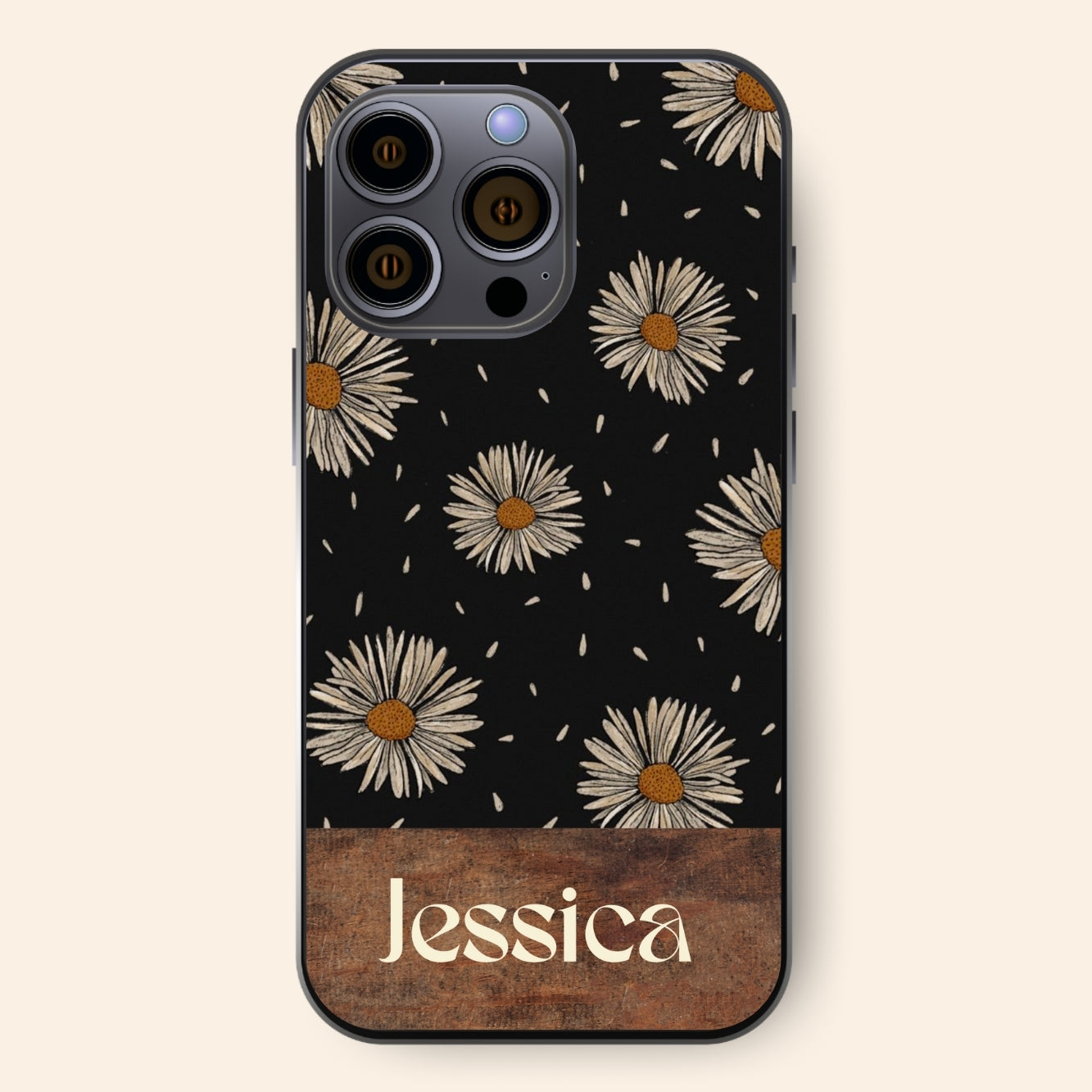 Personalised Name wtih Flower Pattarn Iphone Cover  for  Iphone 16 , 15 , 14 13 for Women 
