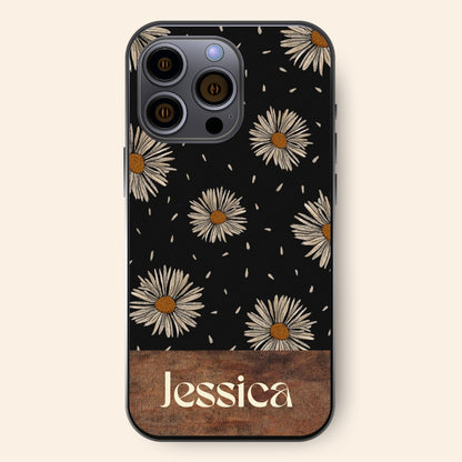 Personalised Name wtih Flower Pattarn Iphone Cover  for  Iphone 16 , 15 , 14 13 for Women 