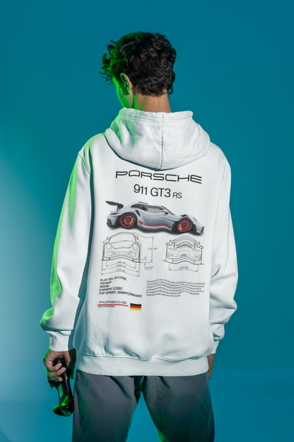 Porche 911 Love Mens White Hoodie