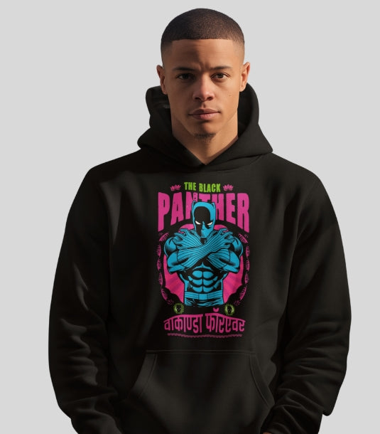 The Black Panther Mens Black Hoodie