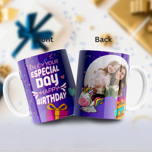 Unicorn Personalized photo Birthday Mug